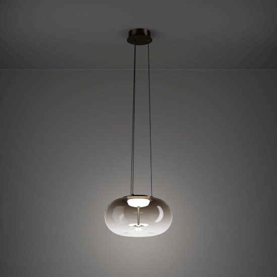 Eglo optica 1 lampadario ovale bronzo per ingresso led 19w cct 2700k 6500k dimmerabile 38cm