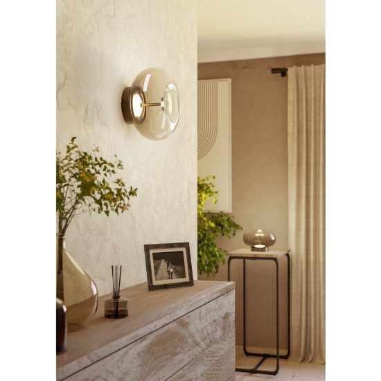 Eglo optica 1 plafoniera per soggiorno in vetro bronzo led 6.5w cct 2700k 6500k 25cm
