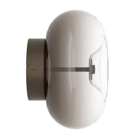 Eglo optica 1 plafoniera per soggiorno in vetro bronzo led 6.5w cct 2700k 6500k 25cm
