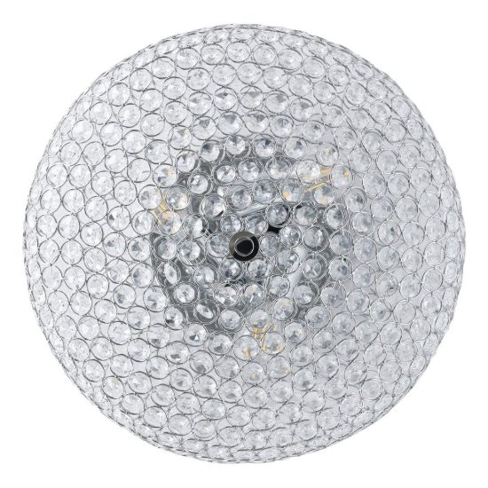 Eglo clemente plafoniera per camera da letto rotonda cromo cristallo 45cm