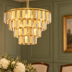 Eglo erseka lampadario classico a sospensione 7 luci 49cm con pendenti ottone per soggiorno