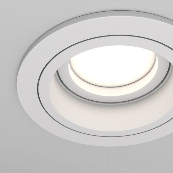 Maytoni atom faretto da incasso orientabile moderno tondo bianco