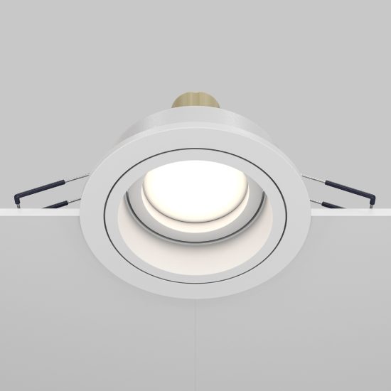 Maytoni atom faretto da incasso orientabile moderno tondo bianco