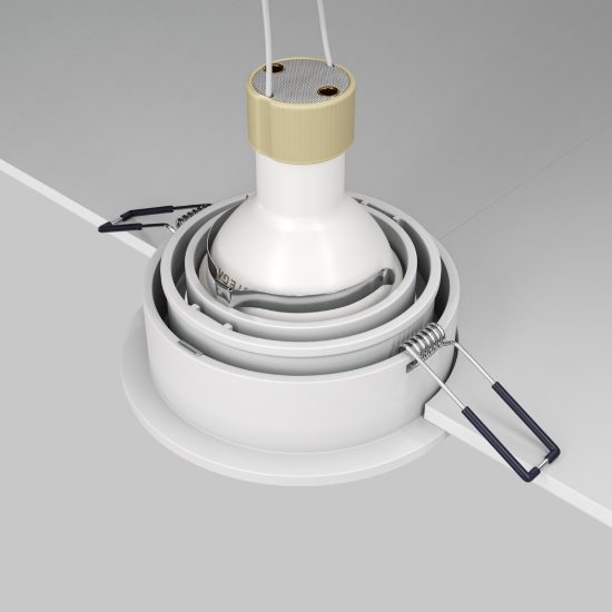 Maytoni atom faretto da incasso orientabile moderno tondo bianco