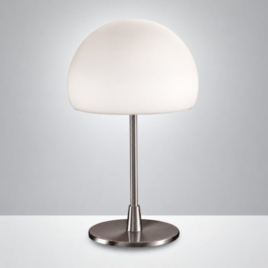Fabas gaia big lampada da tavolo fungo nichel satinato touch switch