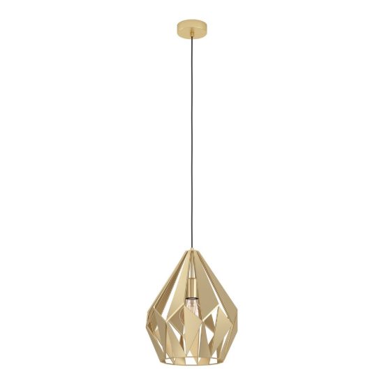 Eglo carlton lampadario moderno a sospensione goccia oro sfaccettato per ingresso 31cm