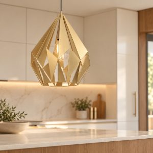Eglo carlton lampadario moderno a sospensione goccia oro per ingresso 39cm