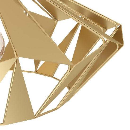 Eglo carlton plafoniera moderna rotonda oro 47cm per soggiorno