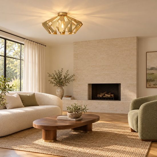 Eglo carlton plafoniera moderna rotonda oro 47cm per soggiorno