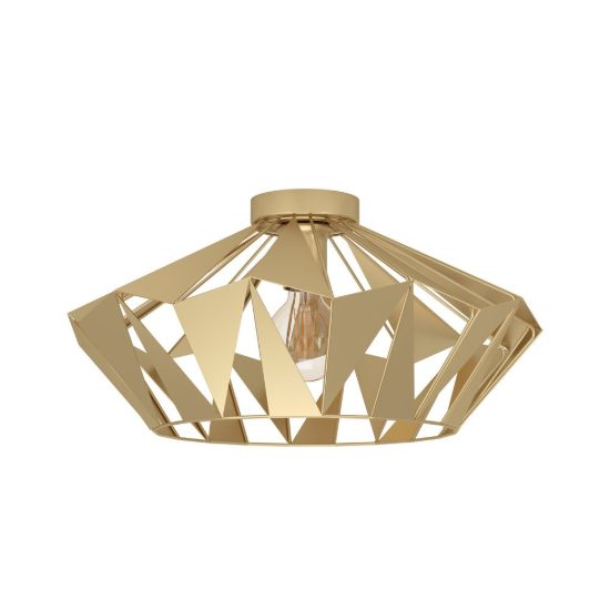 Eglo carlton plafoniera moderna rotonda oro 47cm per soggiorno