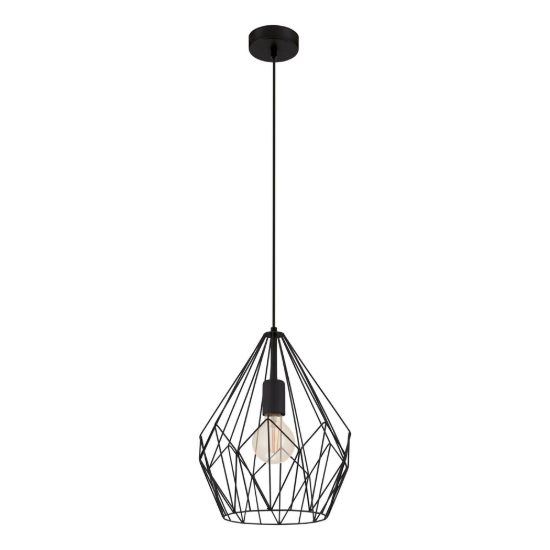 Eglo carlton lampadario moderno nero a sospensione per ingresso goccia 31cm
