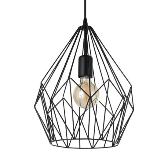 Eglo carlton lampadario moderno nero a sospensione per ingresso goccia 31cm
