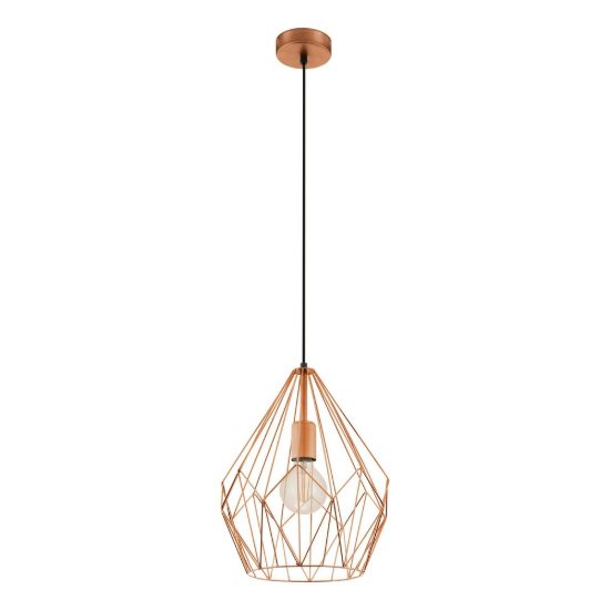 Eglo carlton lampadario moderno per ingresso goccia rame a sospensione 31cm