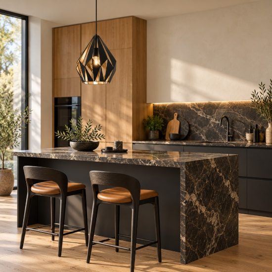 Eglo carlton 1 lampadario a sospensione 31cm goccia nero oro per ingresso