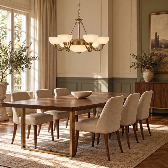 Eglo savoy lampadario 8 luci 74cm per salotto rotondo brunito