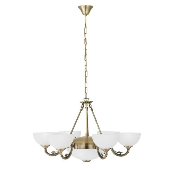 Eglo savoy lampadario 8 luci 74cm per salotto rotondo brunito