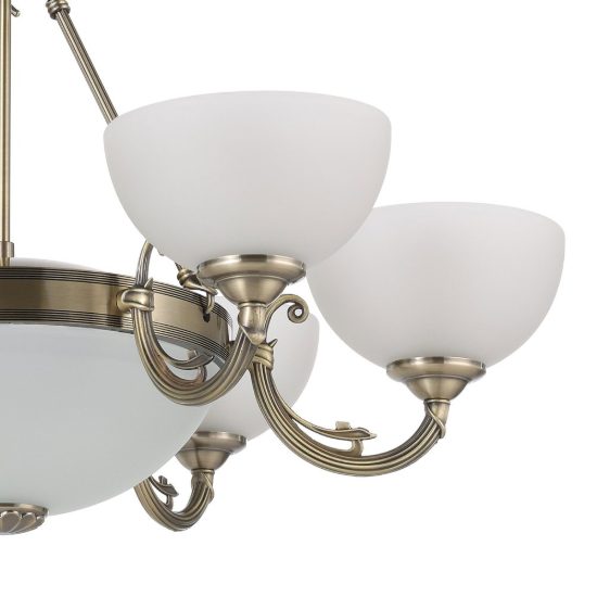 Eglo savoy lampadario 8 luci 74cm per salotto rotondo brunito