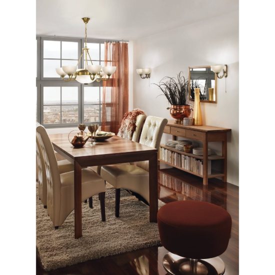 Eglo savoy lampadario 8 luci 74cm per salotto rotondo brunito