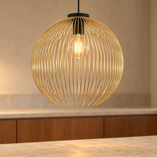 Eglo venezuela lampada a sospensione 24cm per camera da letto sfera nero e oro