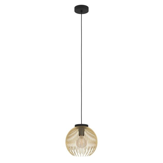 Eglo venezuela lampada a sospensione 24cm per camera da letto sfera nero e oro