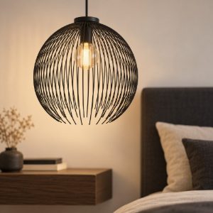 Eglo venezuela lampadario moderno per ingresso sfera nero a sospensione 40cm