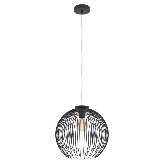 Eglo venezuela lampadario moderno per ingresso sfera nero a sospensione 40cm
