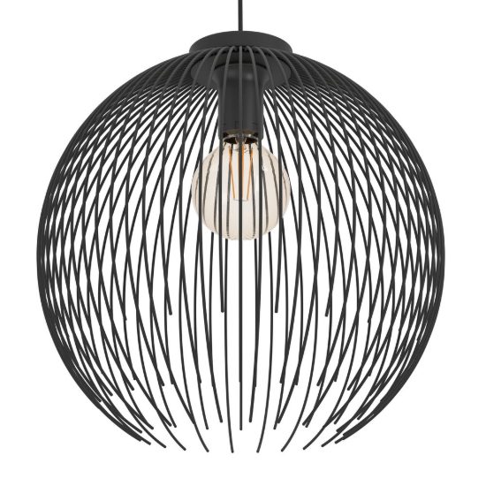 Eglo venezuela lampadario moderno per ingresso sfera nero a sospensione 40cm