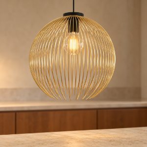 Eglo venezuela lampadario a sospensione 40cm sfera nero e oro per ingresso