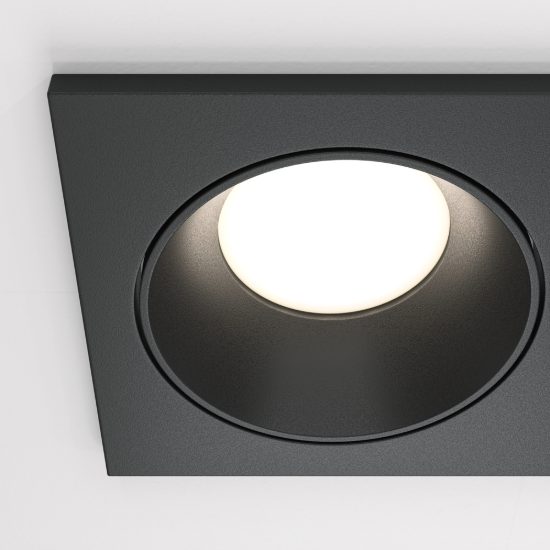 Zoom maytoni faretto rettangolare nero da incasso doppio ip65 gu10