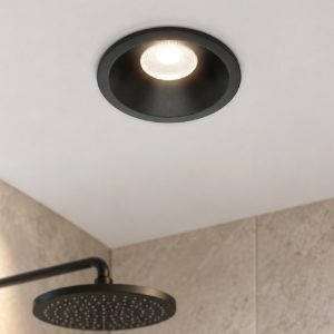 Maytoni zoom faretto da incasso per doccia nero led 6w 4000k dimmerabile