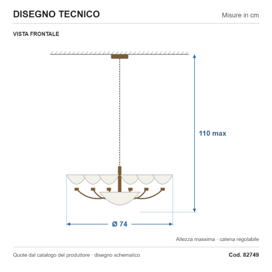 Eglo savoy lampadario 8 luci 74cm per salotto rotondo brunito
