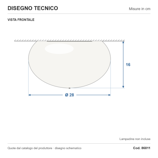 Eglo optica plafoniera 28cm per cucina moderna rotonda nichel opaco vetro