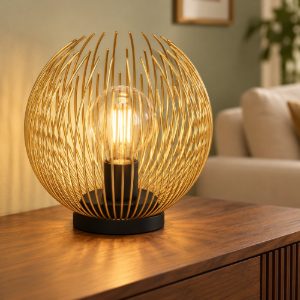 Eglo venezuela abat-jour per camera da letto sfera nero oro