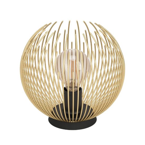 Eglo venezuela abat-jour per camera da letto sfera nero oro