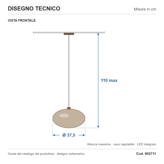Eglo optica 1 lampadario ovale bronzo per ingresso led 19w cct 2700k 6500k dimmerabile 38cm