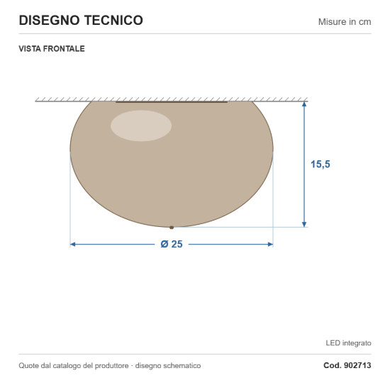 Eglo optica 1 plafoniera per soggiorno in vetro bronzo led 6.5w cct 2700k 6500k 25cm
