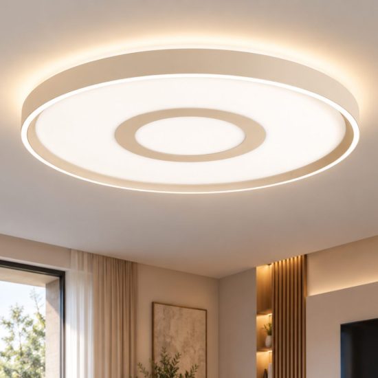 Fabas plafoniera solaro sabbia rotonda led 40w cct 2700k 4000k dimmerabile con telecomando