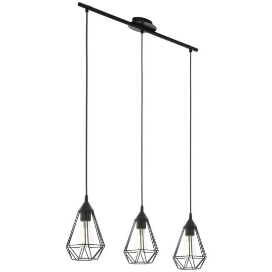 Lampadario  per penisola cucina nero tre luci fuori prod