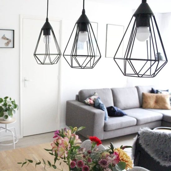 Lampadario  per penisola cucina nero tre luci fuori prod