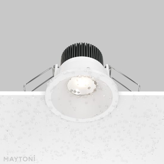 Faretto da incasso per bagno led 6w 4000k bianco maytoni zoom ip65