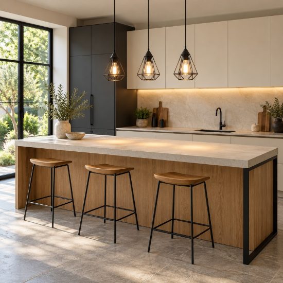 Lampadario  per penisola cucina nero tre luci fuori prod