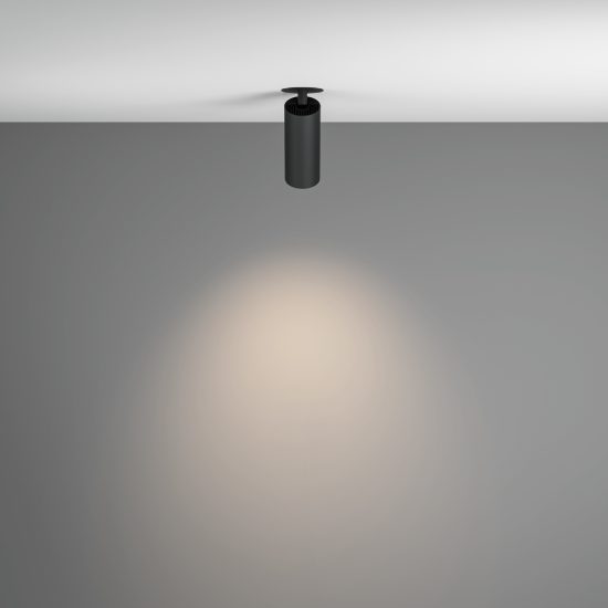 Maytoni focus led faretto per cucina nero da semincasso led 12w 3000k orientabile