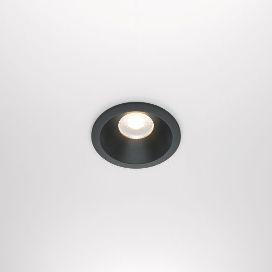 Zoom maytoni faretto per bagno doccia nero da incasso led 3000k dimmerabile ip65