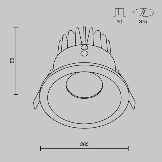 Maytoni zoom faretto da incasso led 3000k dimmerabile per bagno ip65