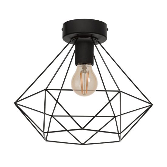 Eglo tarbes plafoniera industriale nera 33cm