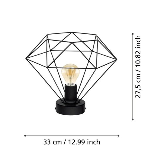 Eglo tarbes plafoniera industriale nera 33cm