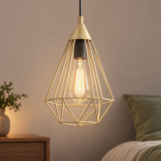 Eglo tarbes lampada a sospensione 18cm per cucina moderna goccia ottone spazzolato