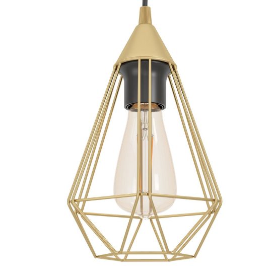 Eglo tarbes lampada a sospensione 18cm per cucina moderna goccia ottone spazzolato