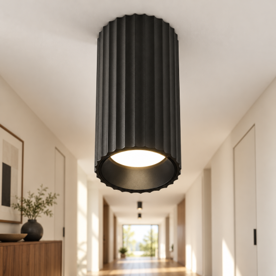 Maytoni calipso faretto per cucina moderno cilindrico nero da soffitto gu10