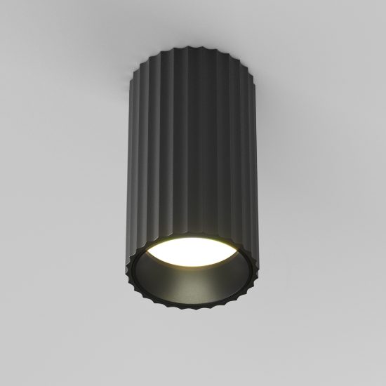 Maytoni calipso faretto per cucina moderno cilindrico nero da soffitto gu10